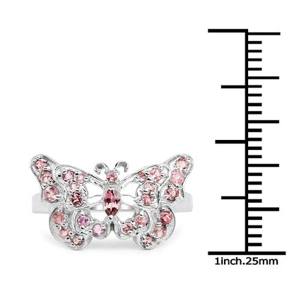 0.83 Carat Genuine Pink Tourmaline .925 Sterling Silver Ring