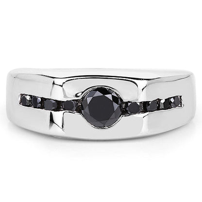 0.74 Carat Genuine Black Diamond .925 Sterling Silver Ring
