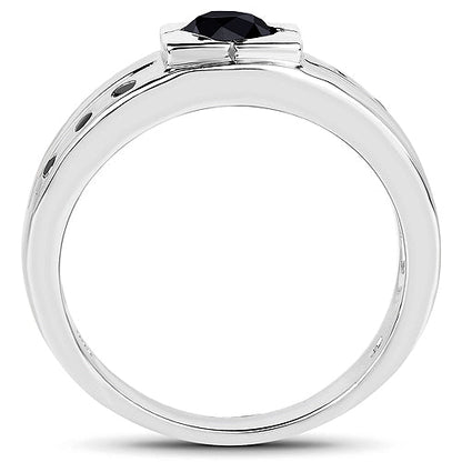 0.56 Carat Genuine Black Diamond .925 Sterling Silver Ring
