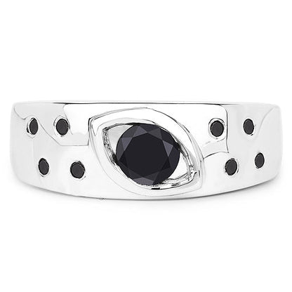 0.59 Carat Genuine Black Diamond .925 Sterling Silver Ring