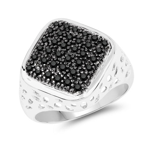 0.54 Carat Genuine Black Diamond .925 Sterling Silver Ring