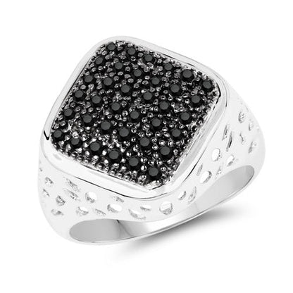 0.54 Carat Genuine Black Diamond .925 Sterling Silver Ring