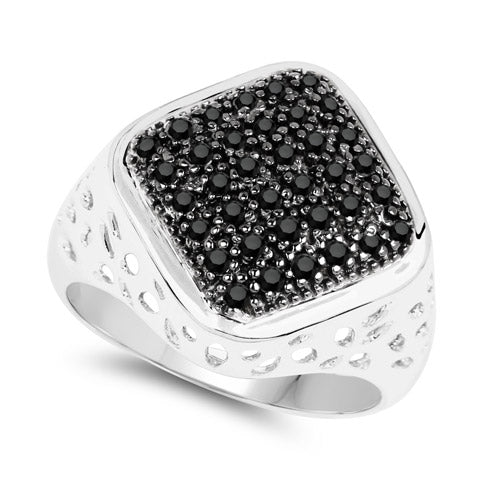 0.54 Carat Genuine Black Diamond .925 Sterling Silver Ring