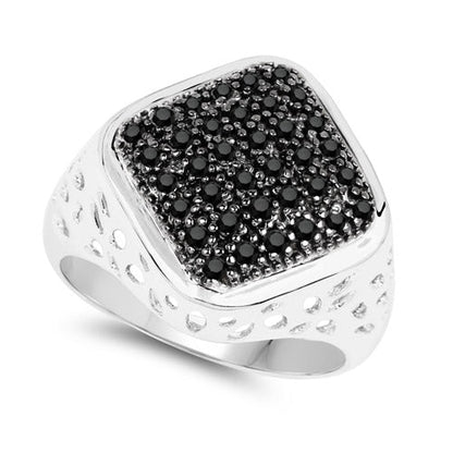 0.54 Carat Genuine Black Diamond .925 Sterling Silver Ring
