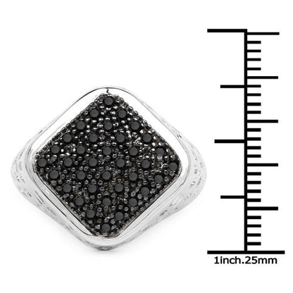 0.54 Carat Genuine Black Diamond .925 Sterling Silver Ring