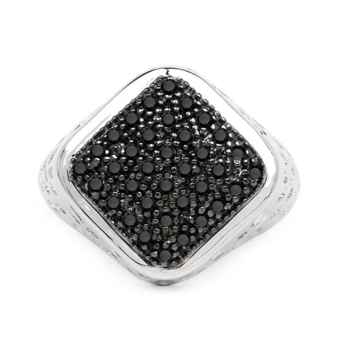 0.54 Carat Genuine Black Diamond .925 Sterling Silver Ring