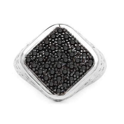 0.54 Carat Genuine Black Diamond .925 Sterling Silver Ring