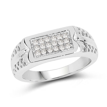 0.27 Carat Genuine White Diamond .925 Sterling Silver Ring