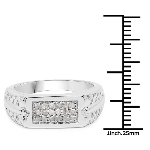 0.27 Carat Genuine White Diamond .925 Sterling Silver Ring