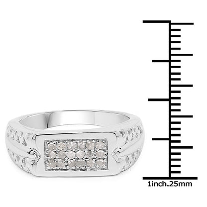 0.27 Carat Genuine White Diamond .925 Sterling Silver Ring
