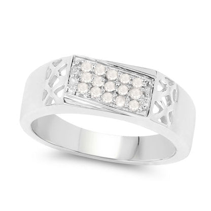 0.23 Carat Genuine White Diamond .925 Sterling Silver Ring