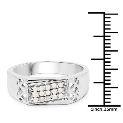 0.23 Carat Genuine White Diamond .925 Sterling Silver Ring