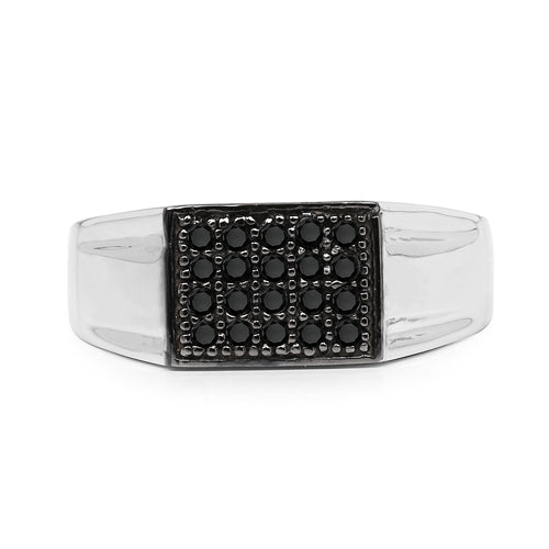 0.30 Carat Genuine Black Diamond .925 Sterling Silver Ring