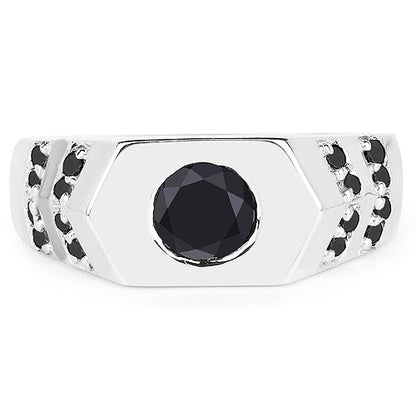 1.53 Carat Genuine Black Diamond .925 Sterling Silver Ring