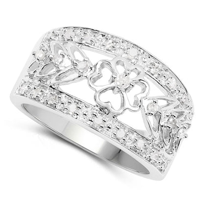 0.31 Carat Genuine White Diamond .925 Sterling Silver Ring