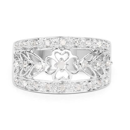 0.31 Carat Genuine White Diamond .925 Sterling Silver Ring