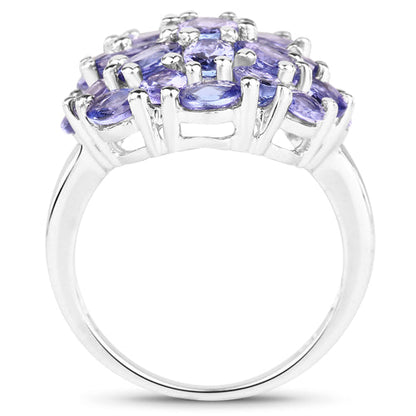 7.08 Carat Genuine Tanzanite .925 Sterling Silver Ring