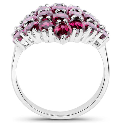 11.50 Carat Genuine Rhodolite .925 Sterling Silver Ring