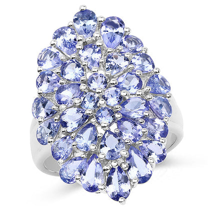 4.62 Carat Genuine Tanzanite .925 Sterling Silver Ring