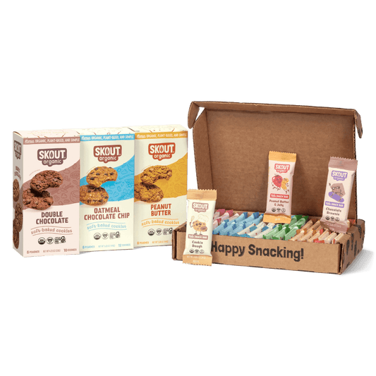 Paquete de galletas suaves horneadas y barritas para niños Skout Organic