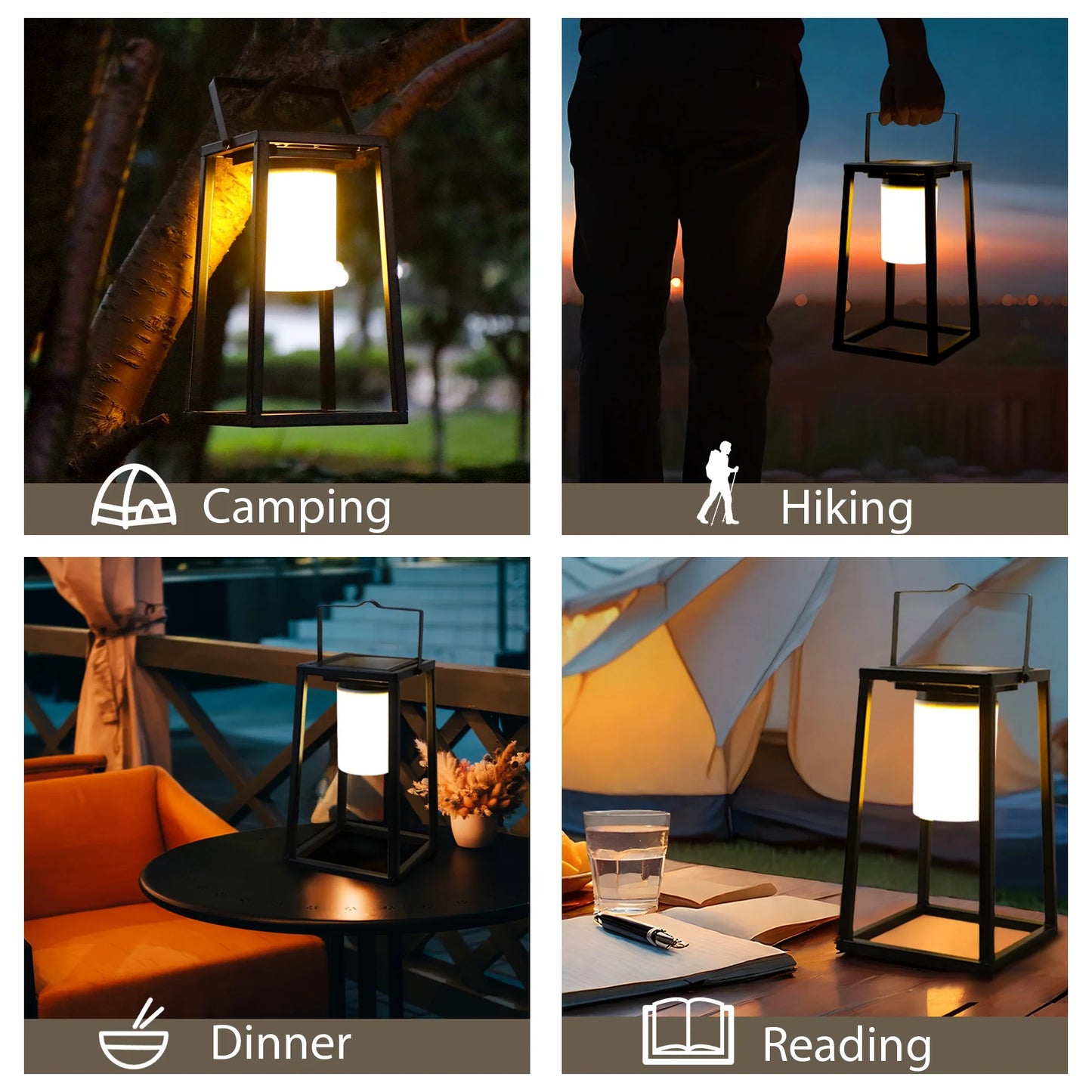 Outdoor Solar Lantern Portable Brightness Solar Lamp IP44 Waterproof