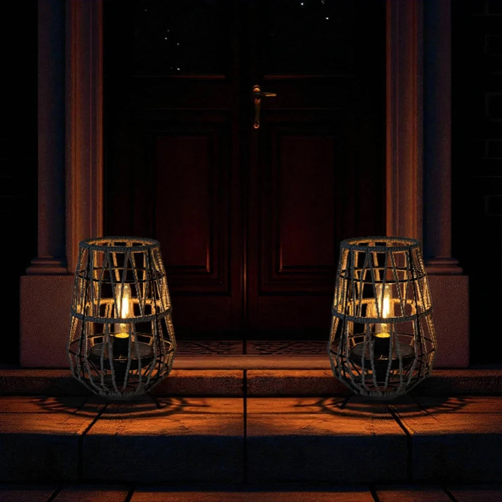 Set of 2 Solar Lantern Outdoor Table Lamp Outside Hanging Solar Lights