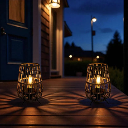 Set of 2 Solar Lantern Outdoor Table Lamp Outside Hanging Solar Lights