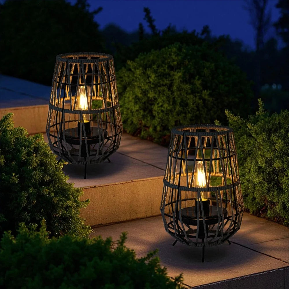 Set of 2 Solar Lantern Outdoor Table Lamp Outside Hanging Solar Lights