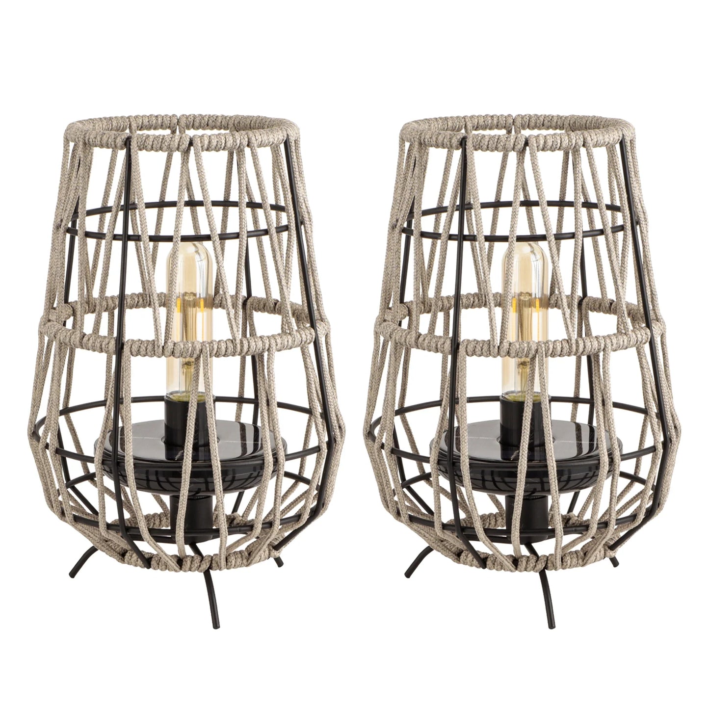Set of 2 Solar Lantern Outdoor Table Lamp Outside Hanging Solar Lights