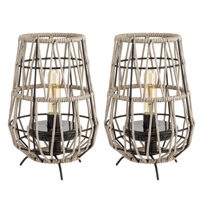 Set of 2 Solar Lantern Outdoor Table Lamp Outside Hanging Solar Lights