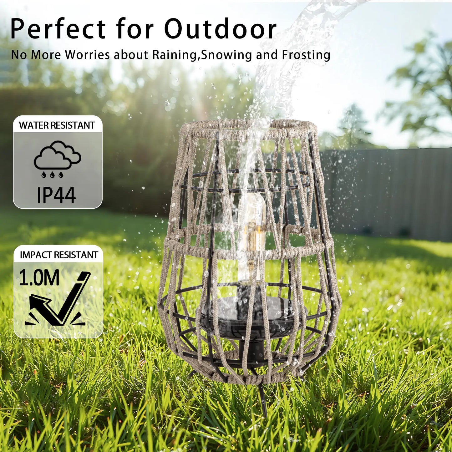 Set of 2 Solar Lantern Outdoor Table Lamp Outside Hanging Solar Lights