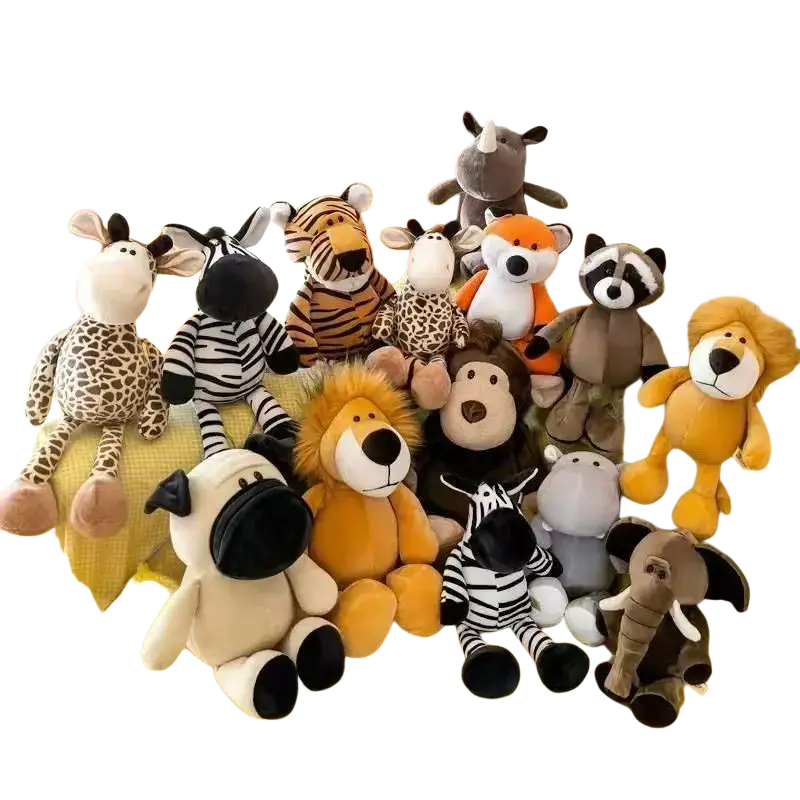 Stuffed Plush Animals Lion Elephant Tiger Soft Toys