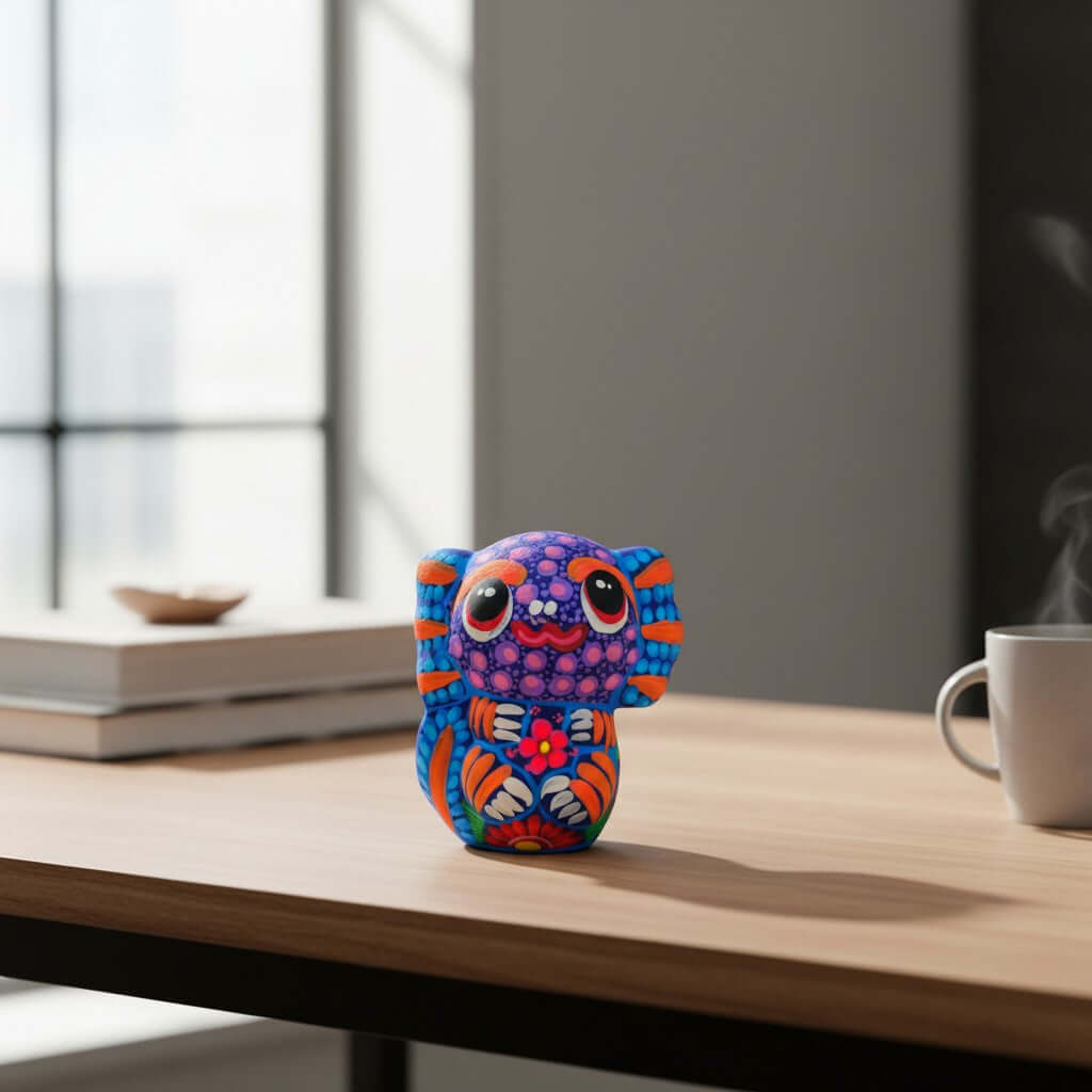 Alebrije Axolotl Figurine | Hand-Painted Mexican Folk Art