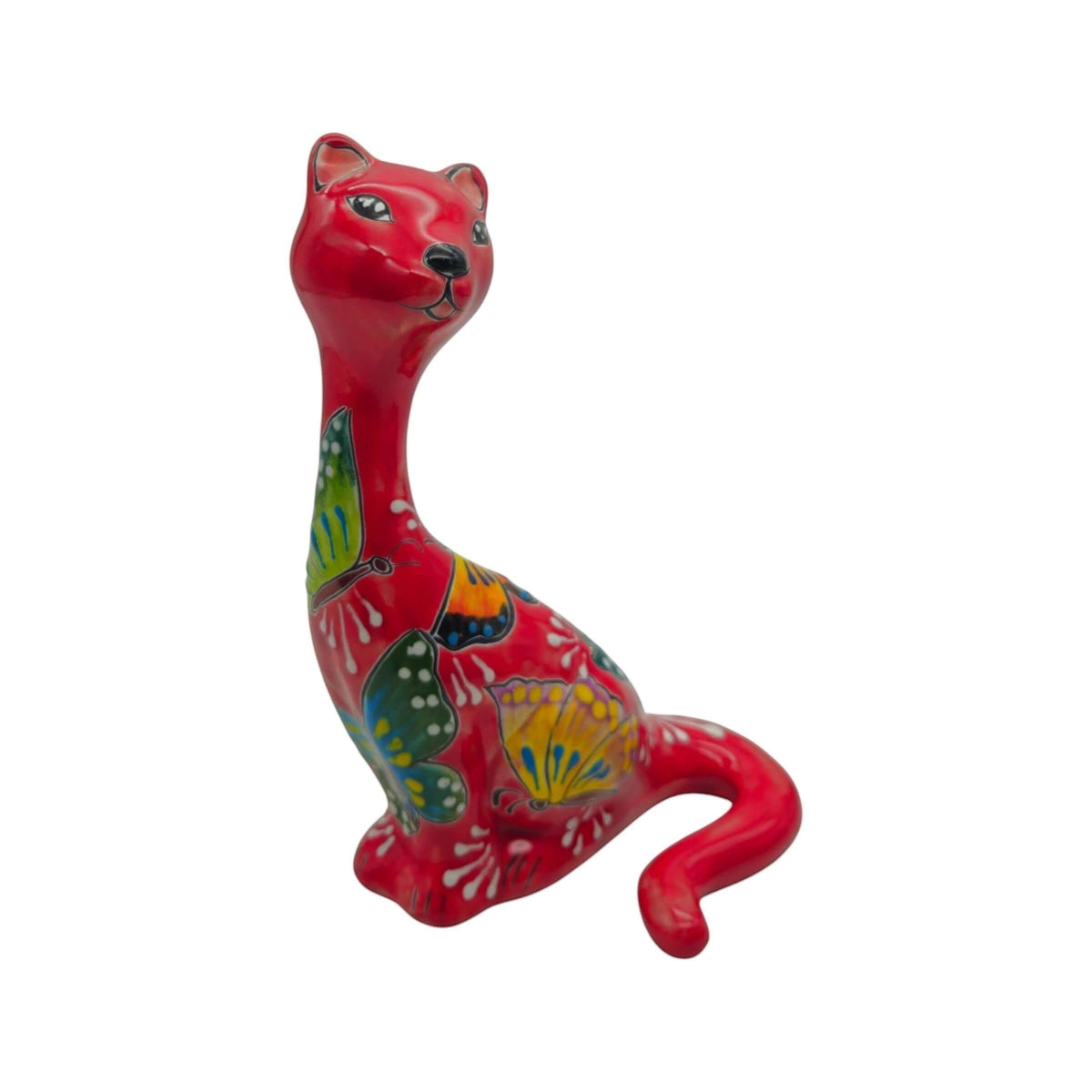 Talavera Cat Figurine | Multicolor Design