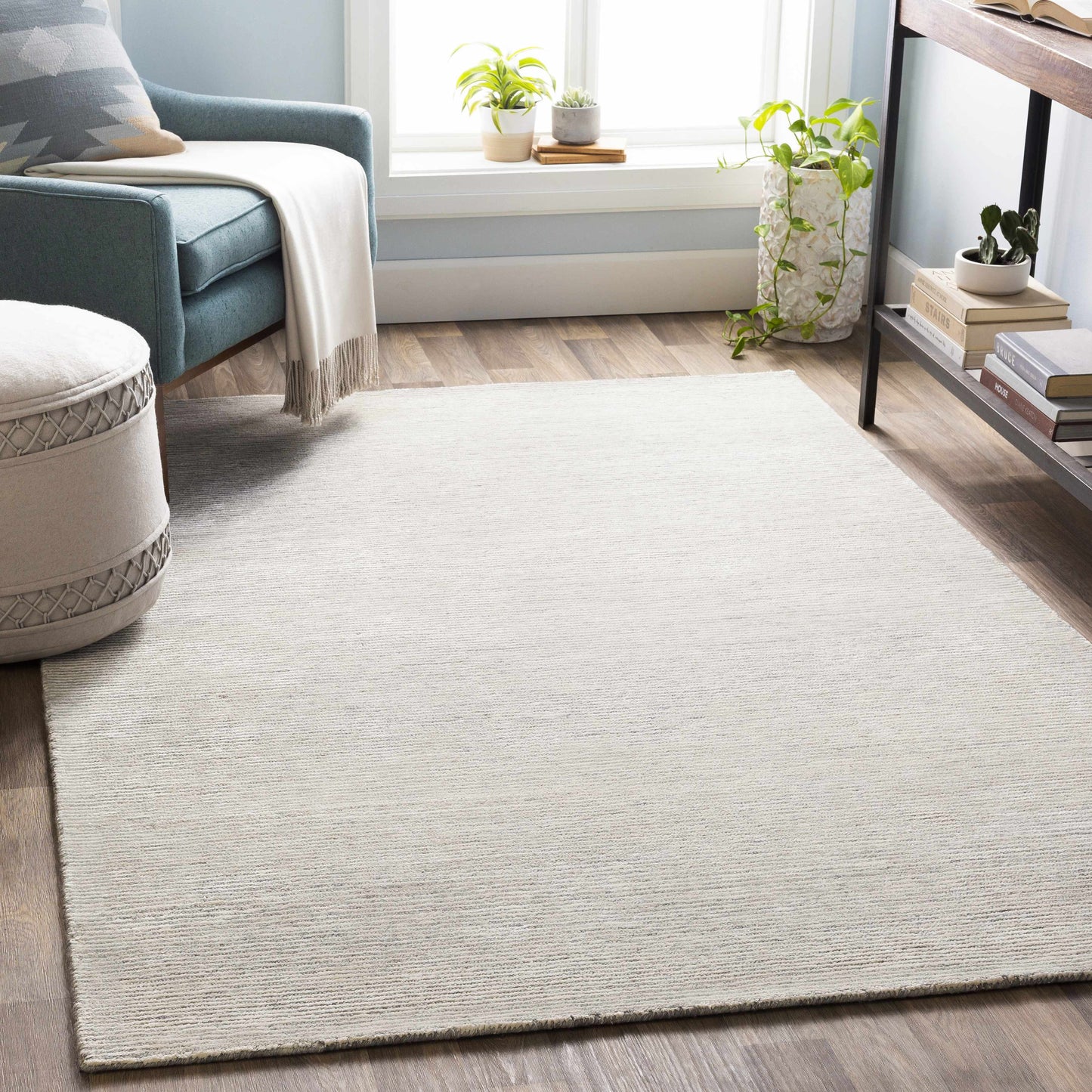 Orcas Hand Tufted Wool-Blend Rug - Aqua