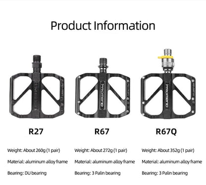Ultralight 3 Bearings Pedal Bicycle Bike Pedal Anti-slip Footboard Bearing Quick Release Aluminum Alloy Bike Accessories Mountain Bike Pedals Non-Slip Lightweight Pedals Aluminum Alloy Sealed Bearing For Road Mountain