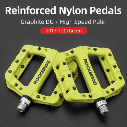 Ultralight Seal Bearings Bicycle Bike Pedals Cycling Nylon Road Pedals Flat Platform Bicycle Parts Accessories Pedals Mountain Bike Pedals Lightweight Nylon Fiber Bicycle Platform Pedals For Mountain Bike