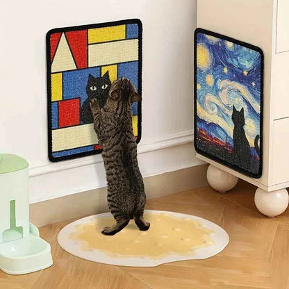 Wall Mounted Cat Scratching Mat – Durable Fabric Claw Board with Space-Saving Design
